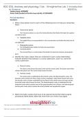 BIO 201L Anatomy and physiology 1 lab - Straighterline Lab 1 Introduction to Science BIO201L
