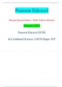 Pearson Edexcel Merged Question Paper + Mark Scheme (Results) Summer 2022 Pearson Edexcel GCSE In Combined Science (1SC0) Paper 1CF Centre Number Candidate Number *P69481A0120* Turn over  Total Marks Candidate surname Other names