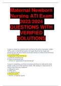 Maternal Newborn  Nursing ATI Exam 2023/2024 QUESTIONS WITH  VERIFIED  SOLUTIONS