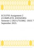 ECS3703 Assignment 2 (COMPLETE ANSWERS) Semester 2 2023 (753306) - DUE 7 September 2023.