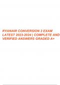 RYANAIR CONVERSION 2 EXAM 2023 LATEST QUESTIONS AND ANSWERS GRADED A+