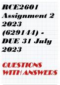 RCE2601 Assignment 2 2023 (629144) - DUE 31 July 2023