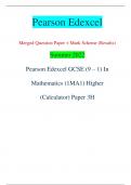 Pearson Edexcel Merged Question Paper + Mark Scheme (Results) Summer 2022 Pearson Edexcel GCSE (9 – 1) In  Mathematics (1MA1) Higher  (Calculator) Paper 3H *P66381A0124* Turn over  Candidate surn