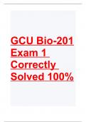 GCU Bio-201 Exam 1 Questions & Answers (RATED A+)