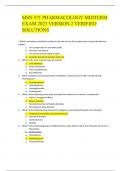 MSN 571 PHARMACOLOGY MIDTERM EXAM 2023 VERSION 2 VERIFIED SOLUTIONS