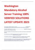 Washington  Mandatory Alcohol  Server Training 100&percnt; VERIFIED SOLUTIONS  LATEST UPDATE 2023