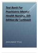 Test Bank For Psychiatric Mental Health Nursing, 5th Edition 2024 latest update By Fortinash.pdf
