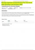 Nursing Capstone Comprehensive Pre-Test Exam with Questions and Answers 2023