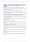  WGU Operations Management - C215 Exam