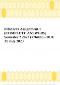 FOR3701 Assignment 1 (COMPLETE ANSWERS) Semester 2 2023 (776490)