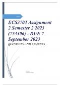 ECS3703 Assignment 2 Semester 2 2023 &lpar;753306&rpar; - DUE 7 September 2023