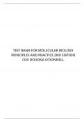 TEST BANK FOR MOLECULAR BIOLOGY PRINCIPLES AND PRACTICE 2ND EDITION COX DOUDNA O’DONNELL