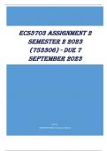 ECS3703 Assignment 2 Semester 2 2023 &lpar;753306&rpar; - DUE 7 September 2023