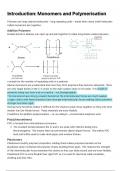 ALEVEL CHEMISTRY - Introduction Monomers and Polymerisation Notes