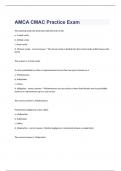 AMCA CMAC Practice Exam 2023 with 100&percnt; correct answers