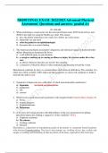 NR509 FINAL EXAM 2022/2023 Advanced Physical Assessment Questions and answers graded A+
