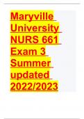 Maryville University NURS 661 Exam 3 Correct With Questions And Answers  