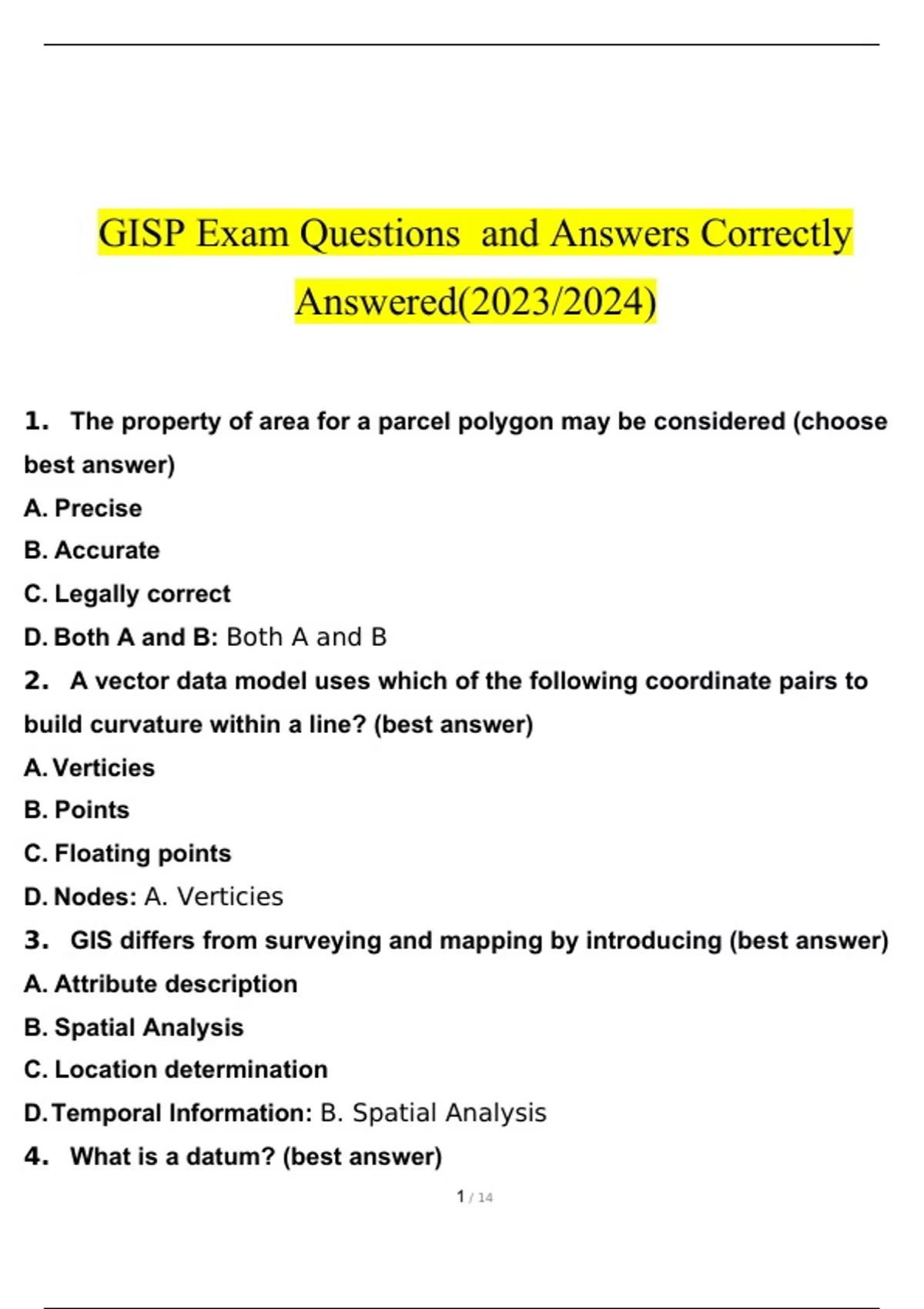 GISP Exam Questions and Answers with complete solution - GISP ...