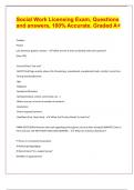 Social Work Licensing Exam&comma; Questions and answers&comma; 100&percnt; Accurate&period; Graded A&plus;