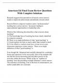 American Ed Final Exam Review Questions With Complete Solutions