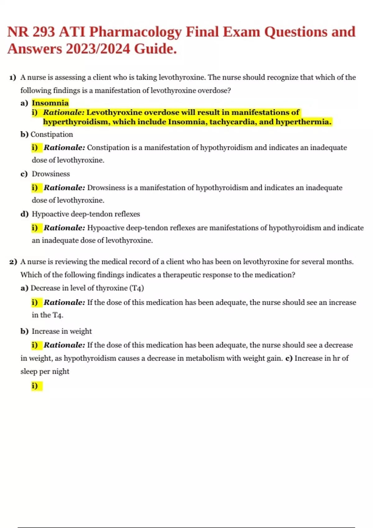 NR 293 Advanced pharmacology Exam Questions and Answers 2023/2024 ...