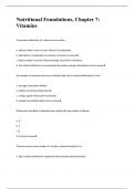 Nutritional Foundations&comma; Chapter 7 questions with correct answers&colon; Vitamins