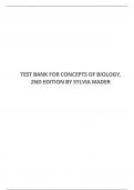 TEST BANK FOR CONCEPTS OF BIOLOGY, 2ND EDITION BY SYLVIA MADER