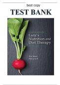 Test Bank for Lutz's Nutrition and Diet Therapy 7th Edition