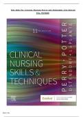 Test Bank for Clinical Nursing Skills and Techniques 11th Edition &lpar;Perry&comma; 2024&rpar;&comma; Chapter 1-43 &vert; Complete Guide A&plus;