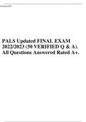 PALS FINAL EXAM 2022/2023 (Actual Exam) (50 VERIFIED Q & A)