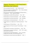 Organic Chemistry 2 ACS Final Exam &ndash; Questions And Answers
