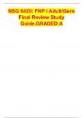 NSG 6420: FNP I Adult/Gero Final Review Study Guide,GRADED A
