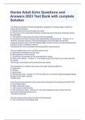 Davies Adult Echo Questions and Answers 2023 Test Bank with complete Solution