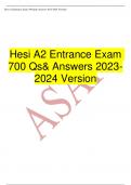 Hesi A2 Entrance Test Bank Over 700 Qs& 100% Correct Answers/Hesi Exit Final Exam 2023- 2024/AGRADE/Chamberlain