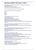 Nutrition NDFS 100 Exam 1 BYU