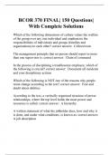 BCOR 370 FINAL&vert; 150 Questions&vert; With Complete Solutions