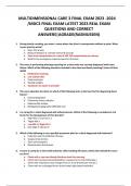 MULTIDIMENSIONAL CARE 3 FINAL EXAM 2023 -2024  /MDC3 FINAL EXAM LATEST 2023 REAL EXAM  QUESTIONS AND CORRECT  ANSWERS|AGRADE(RASMUSSEN)