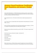 Amazon Cloud Practitioner Certification Exam Questions and answers&period; Graded A&plus;