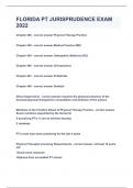 FLORIDA PT JURISPRUDENCE EXAM 2022&vert;UPDATED&VERIFIED&vert;100&percnt; SOLVED &vert;GUARANTEED SUCCESS
