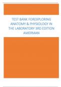 Test Bank for Exploring Anatomy & Physiology in the Laboratory 3rd Edition Amerman Updated 2023