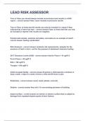 LEAD RISK ASSESSOR&vert;UPDATED&VERIFIED&vert;100&percnt; SOLVED&vert;GUARANTEED SUCCESS