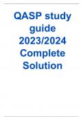 QASP study guide 2023/2024 Complete Solution