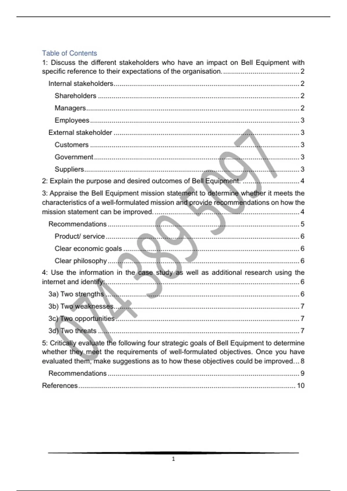 MNG3701 ASSIGN 1 SEM 2 2023 (BELL EQUIPMENT) MNG3701 Strategic