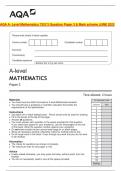 AQA A- Level Mathematics 7357/3 Question Paper 3 & Mark scheme JUNE 2022
