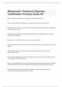  Waste Water Certification exam 2023 with 100% correct answers