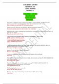 Critical Care Exit HESI Questions And Correc Answers GRADED A