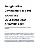 Straighterline  Communications 101 EXAM TEST  QUESTIONS AND  ANSWERS 2023