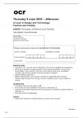 ocr A Level in Design and Technology Fashion and Textiles &lpar;H405-01&rpar; Question Paper June 2022
