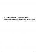 NYU HAP Exam Sample Questions With Answers | Latest Update Graded A+ 2023 - 2024