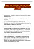 Ammo and Explosive Storage Safety Exam Questions With Correct Answers Graded A&plus;